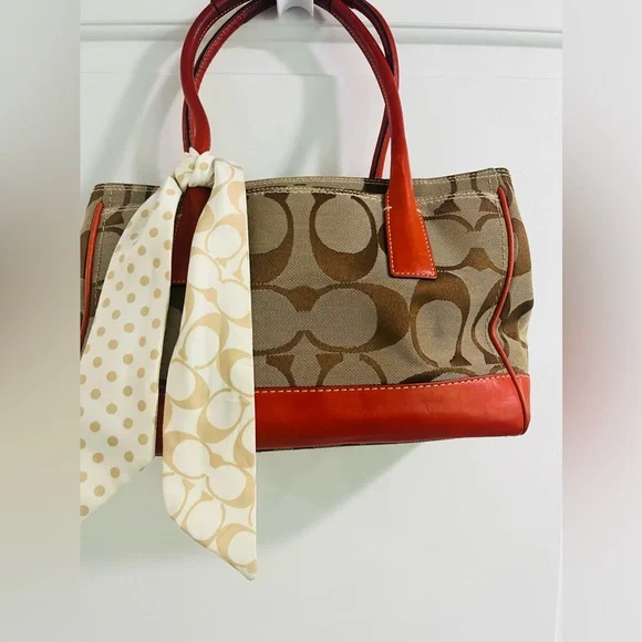 Coach Signature Leather Handbag - Picture 3 of 5